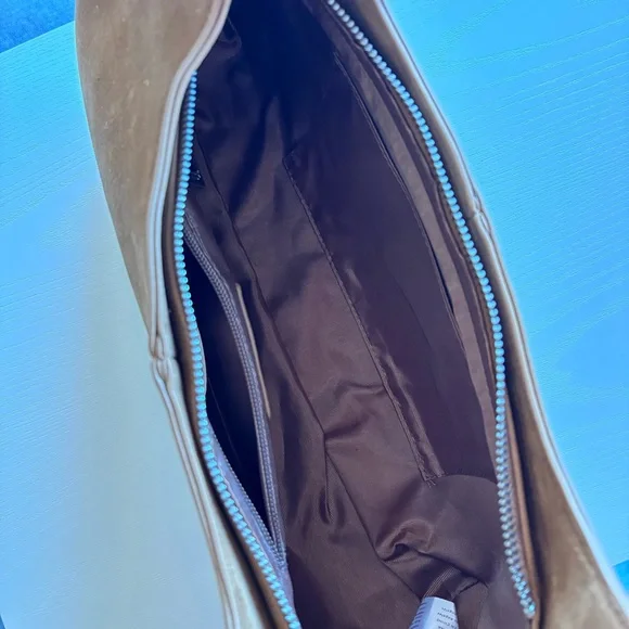 Melie Bianco Brown Suede Star & Stud Shoulder Bag - Picture 3 of 11